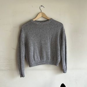 COS white and navy jumper sweater in light cotton knit